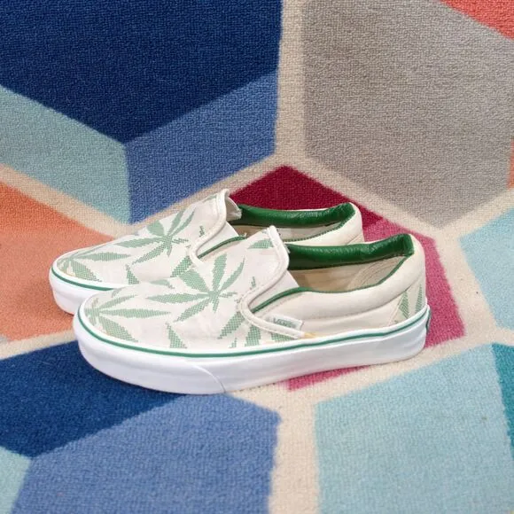 VANS  Slip on Skater Shoes Hemp Palm Leaf M 5.5 / W 7