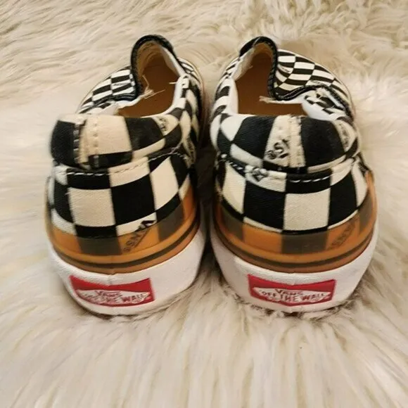 VANS Stacked Checkerboard Slip On Canvas Shoes