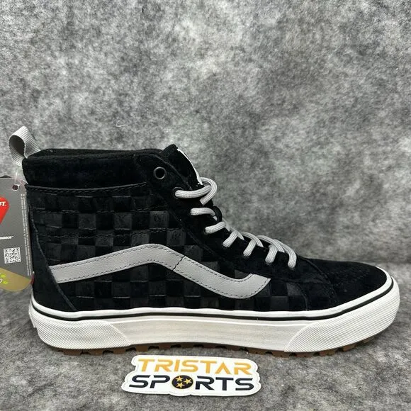 Vans Ultracush Sk8-Hi MTE Shoes Men Size 9 Black White Gray Checkerboard 500714