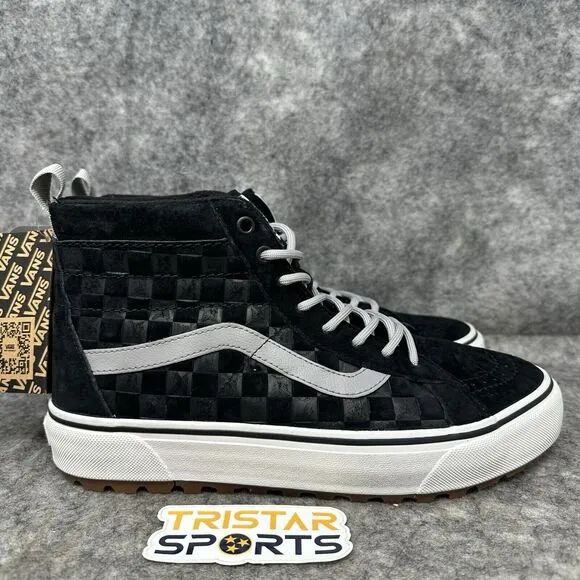 Vans Ultracush Sk8-Hi MTE Shoes Men Size 9 Black White Gray Checkerboard 500714