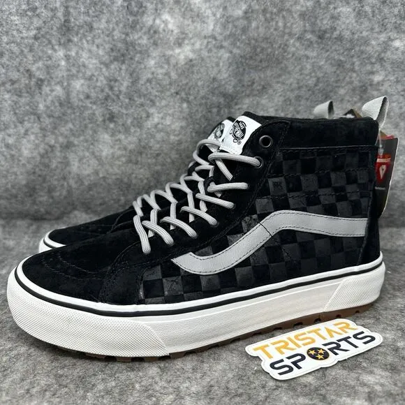 Vans Ultracush Sk8-Hi MTE Shoes Men Size 9 Black White Gray Checkerboard 500714