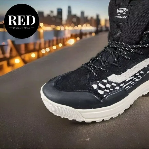 Vans UltraRange EXO Hi GORE-TEX® MTE-2 Black Warped Check Sneakers - Men’s 11.5