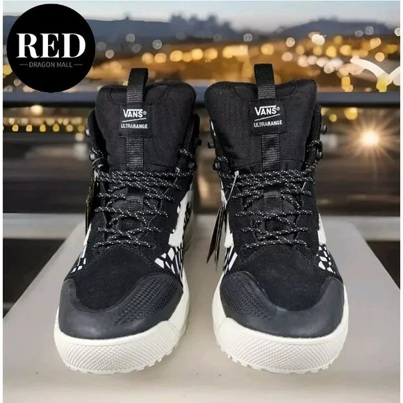Vans UltraRange EXO Hi GORE-TEX® MTE-2 Black Warped Check Sneakers - Men’s 11.5