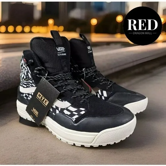 Vans UltraRange EXO Hi GORE-TEX® MTE-2 Black Warped Check Sneakers - Men’s 11.5