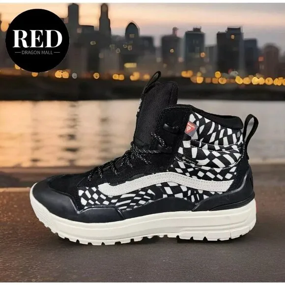 Vans UltraRange EXO Hi GORE-TEX® MTE-2 Black Warped Check Sneakers - Men’s 11.5