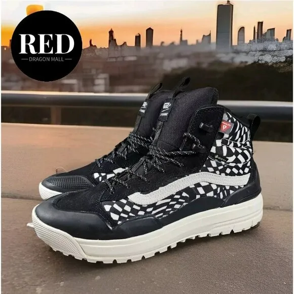 Vans UltraRange EXO Hi GORE-TEX® MTE-2 Black Warped Check Sneakers - Men’s 11.5