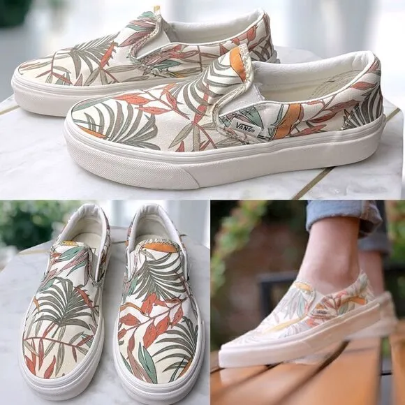 VANS® Unisex Classic Slip-On Sneakers in Cali Floral Size 4.5 Men 6 Women