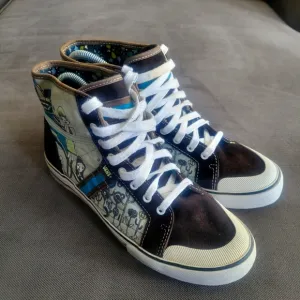 Vans Wellesley Starry Keren Skater High Tops Sz 8 Suede/Canvas Brown and White
