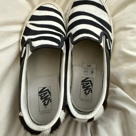 Vans White Canvas Slip-On Shoes
