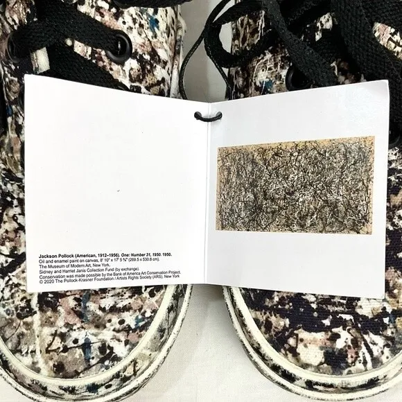 Vans x MoMA Jackson Pollock Sneaker Authentic Canvas Low-Top Sz 7.5 W  6 M New