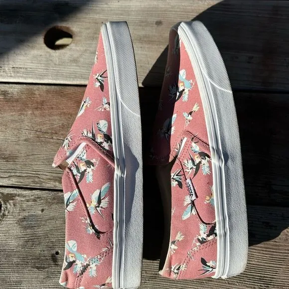 VANS ASHER Birds of Paradise CASUAL SKATE STYLE CANVAS SLIP ON SNEAKERS 10