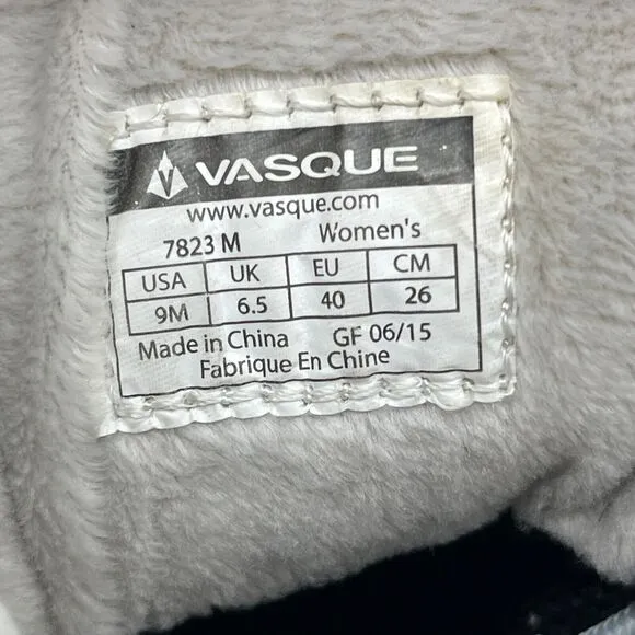 Vasque Boots Womens 9M Skadia Hiking Black Insulated Comfort Mid Top Wedge 7823M