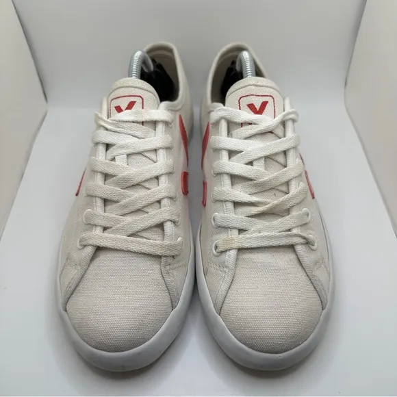VEJA Women’s Canvas Sneaker Size 7 White Red