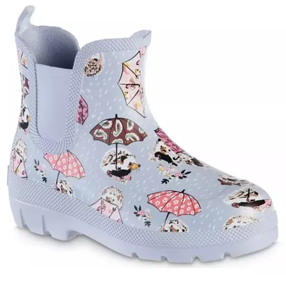 Vera Bradley Short Rain Boots Women's Umbrellas Hedgehogs Size 9.