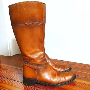 Vera Pelle Tall Leather Boots Made in Romania