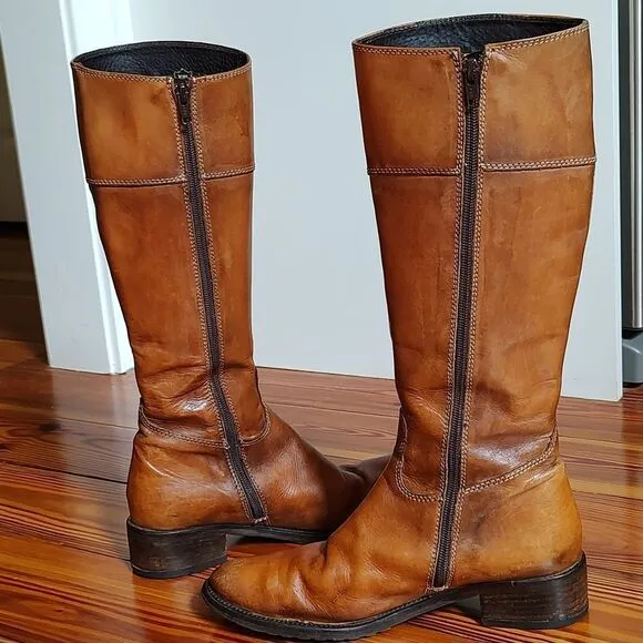 Vera Pelle Tall Leather Boots Made in Romania