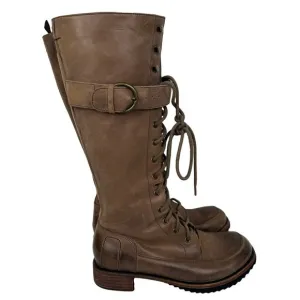 Vero Cuoio Gee WaWa Lace Up Buckle Distressed Leather Military Boots Size 6