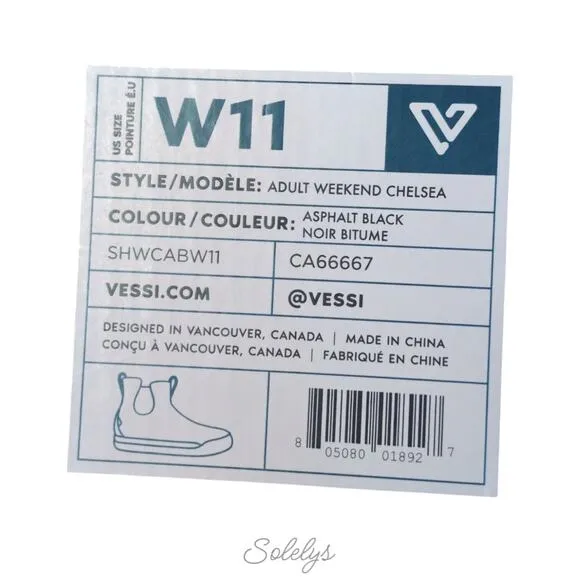 Vessi Weekend Chelsea Asphalt Black White Dyma-Tex Knit Waterproof Boot Women 11
