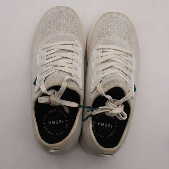 Vessi Weekend Waterproof Sneakers Men's 8 Women's 9 White Knit Low Top Shoes