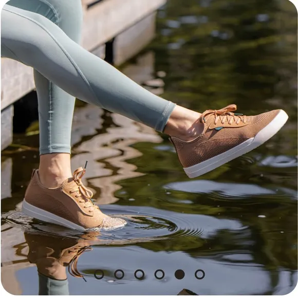 Vessi Women’s Weekend Oak Brown Sneaker 100% Waterproof Shoes Travel Walking