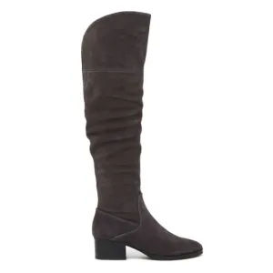 Via Spiga Dark Gray Suede Over The Knee Boots