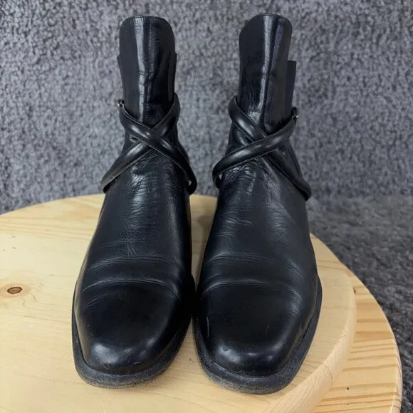 Via Spiga Leather Chelsea Boots Womens Size 9 Black Ankle Booties Made in Italy