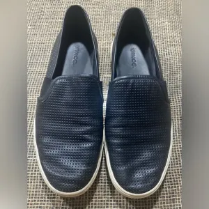 Vince Blair Perforated Slip On Shoes, Size 9M, Black, Perforated Italian Leather