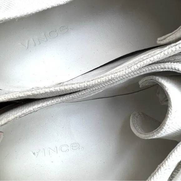 Vince Blair White Canvas Hook &amp; Loop Wide Strap Sneaker Shoes Women’s 9.5