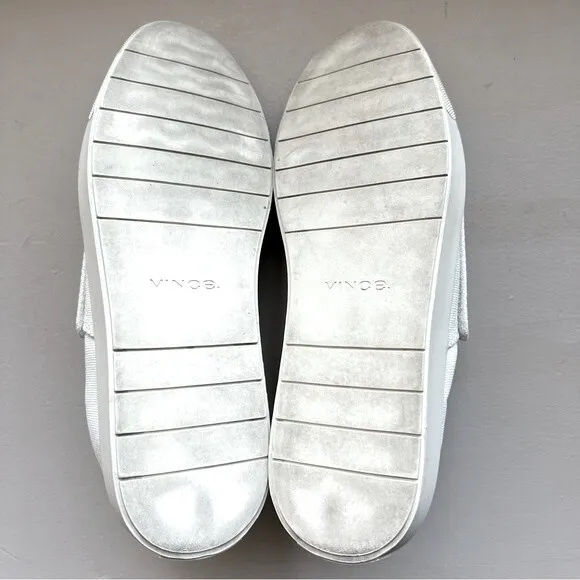 Vince Blair White Canvas Hook &amp; Loop Wide Strap Sneaker Shoes Women’s 9.5
