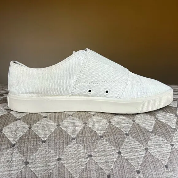 Vince Blair White Canvas Hook &amp; Loop Wide Strap Sneaker Shoes Women’s 9.5