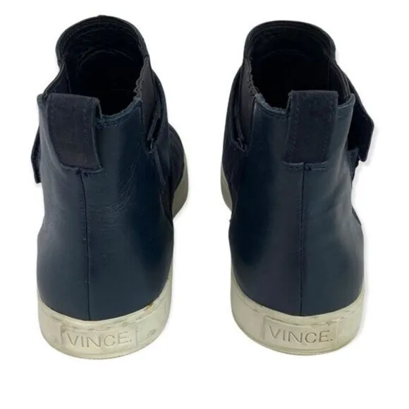 Vince Blue Belmont High Top Sneakers Flat Shoes Mens Size 11 Italian Calf Suede