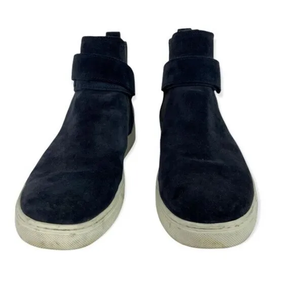 Vince Blue Belmont High Top Sneakers Flat Shoes Mens Size 11 Italian Calf Suede