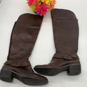 Vince Camuto Bethany Over the Knee Brown Leather Tall boots Sz 10. TB1534D