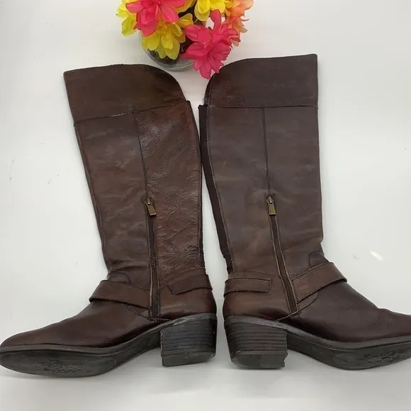 Vince Camuto Bethany Over the Knee Brown Leather Tall boots Sz 10. TB1534D
