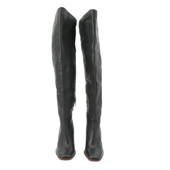 Vince Camuto Dreven Tall Black Over the Knee Leather Boots 6.5