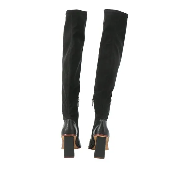Vince Camuto Dreven Tall Black Over the Knee Leather Boots 6.5