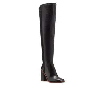 Vince Camuto Dreven Tall Black Over the Knee Leather Boots 6.5
