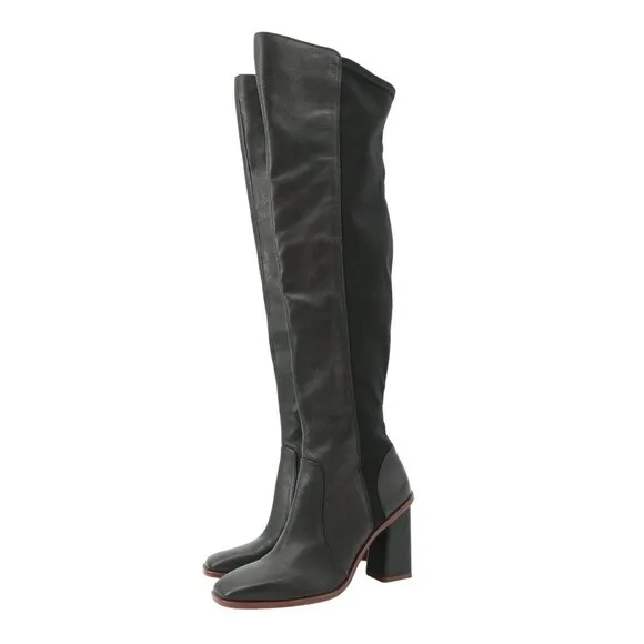 Vince Camuto Dreven Tall Black Over the Knee Leather Boots 6.5
