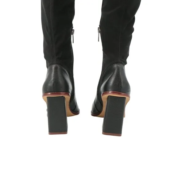 Vince Camuto Dreven Tall Black Over the Knee Leather Boots 6.5