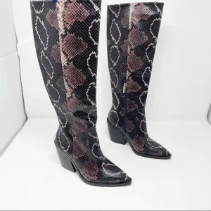 Vince Camuto Garvana Snake Tall Pointed Boots