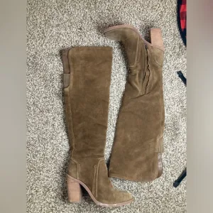 Vince Camuto Melaya Brown Over-the-knee Suede Leather Boots Women's Size 9