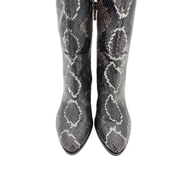 Vince Camuto Nestel Boots Snake Print Block Heel Knee High Boots SZ 6 New