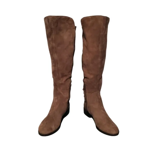 Vince Camuto Pauletta Tall Beige Leather Riding Boots Women's Size 8.5M