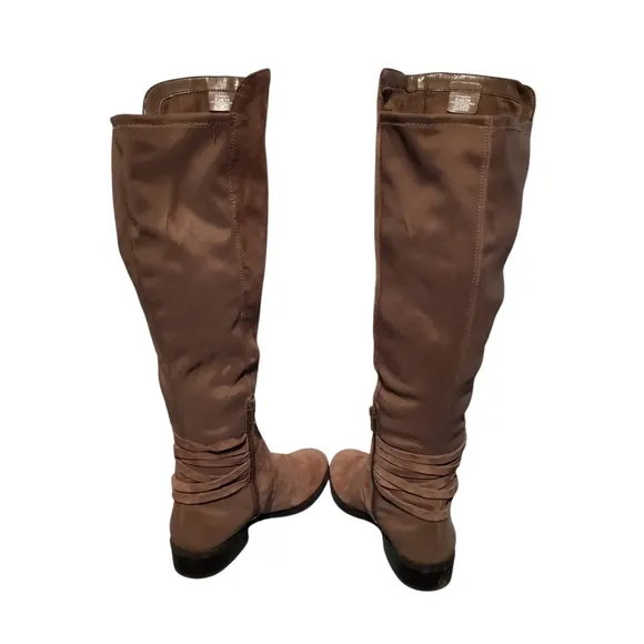 Vince Camuto Pauletta Tall Beige Leather Riding Boots Women's Size 8.5M