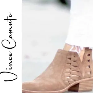Vince Camuto Peera Soft Suede Leather Short Ankle Booties