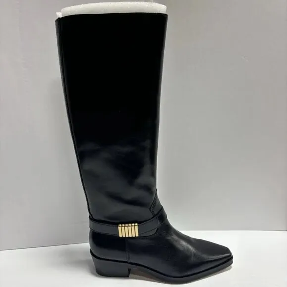 Vince Camuto Women’s Melise Tall Black Leather Boots, Size 6 M