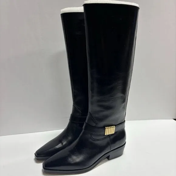 Vince Camuto Women’s Melise Tall Black Leather Boots, Size 6 M