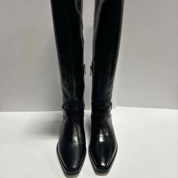 Vince Camuto Women’s Melise Tall Black Leather Boots, Size 6 M