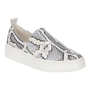 VINCE Women's Snakeskin-Embossed Platform Leather Saxon Sneakers Blue White 6.5