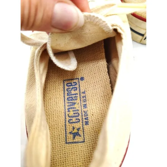 Vintage 1950s Converse All Star Canvas Sneakers Made In USA Mens Size 7.5 Rare